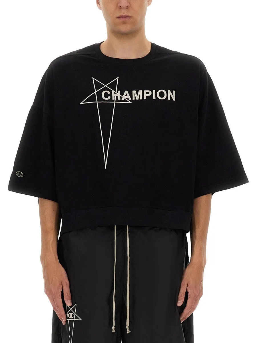 CHAMPION X RICK OWENS TOMMY CROPPED T-SHIRT sold by Siebentaschen