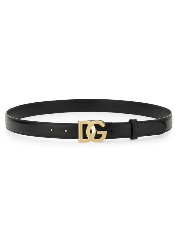 Dolce & Gabbana BELT WITH LOGO BUCKLE sold by Siebentaschen