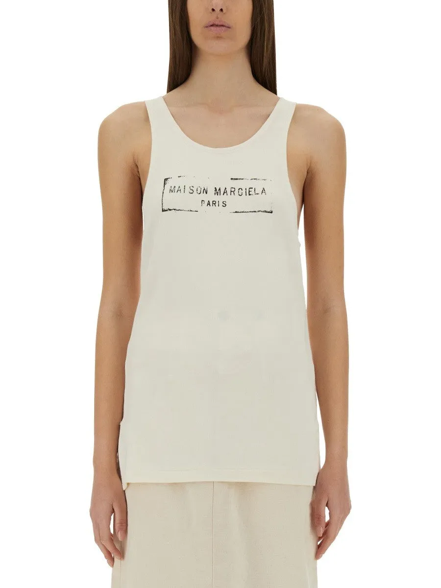 Maison Margiela LOGO PRINT TANK TOP sold by Siebentaschen