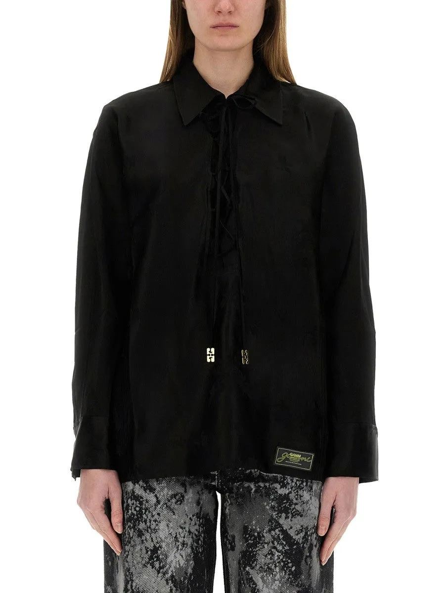 GANNI JACQUARD SATIN SHIRT sold by Siebentaschen