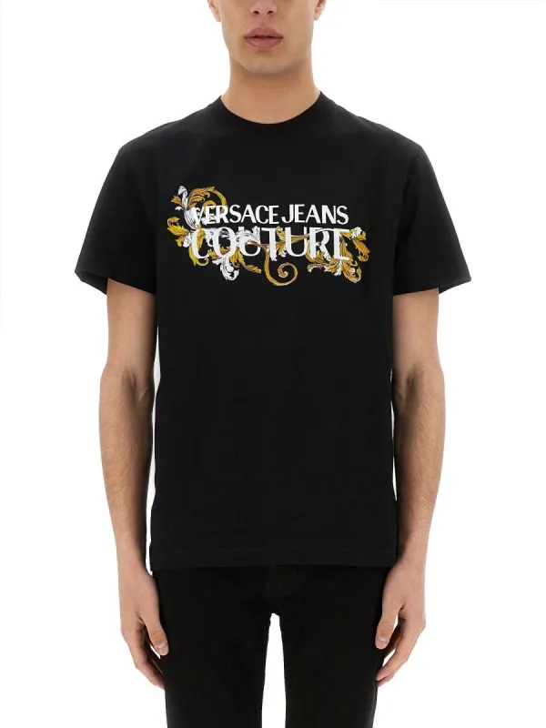 Versace Jeans Couture BAROQUE OUTLINE LOGO T-SHIRT sold by Siebentaschen