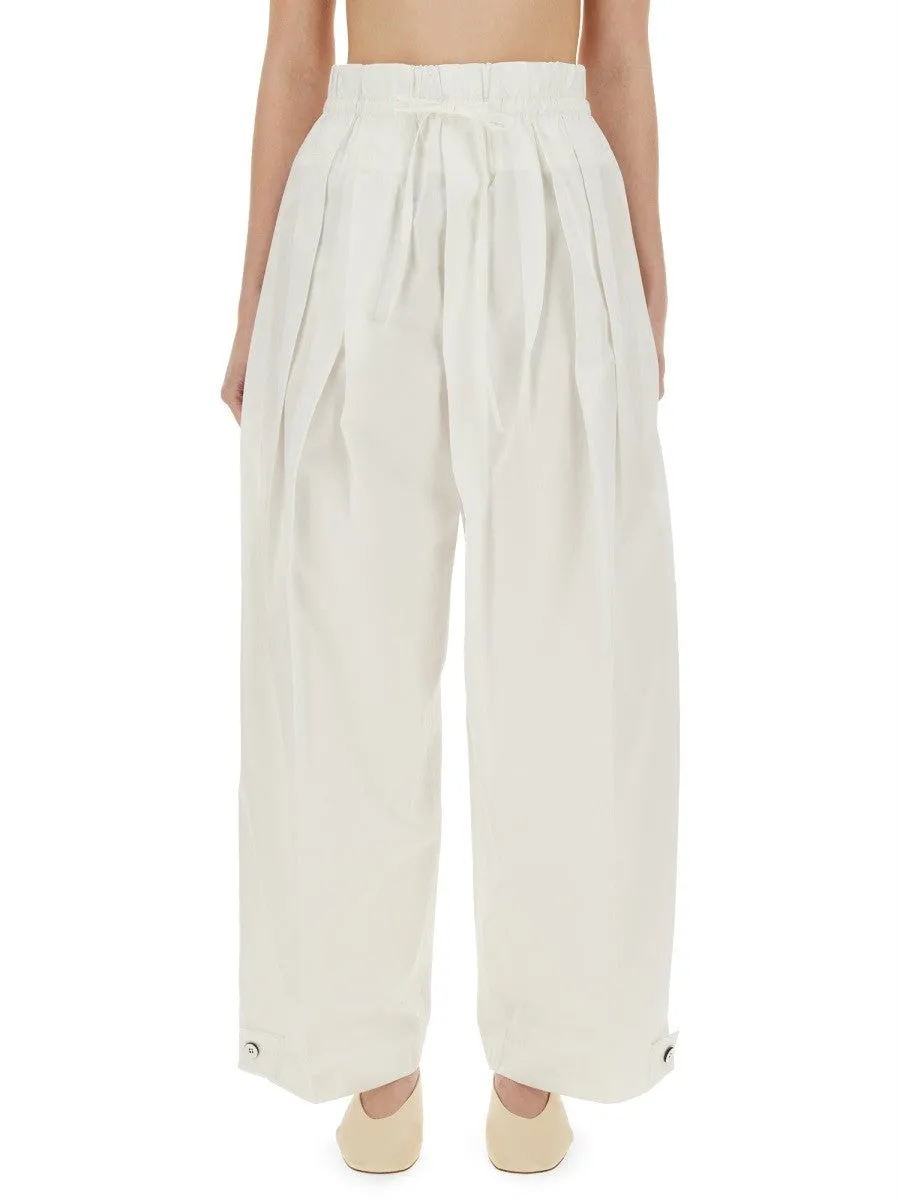 JIL SANDER WIDE PANTS IN COTTON GABARDINE sold by Siebentaschen