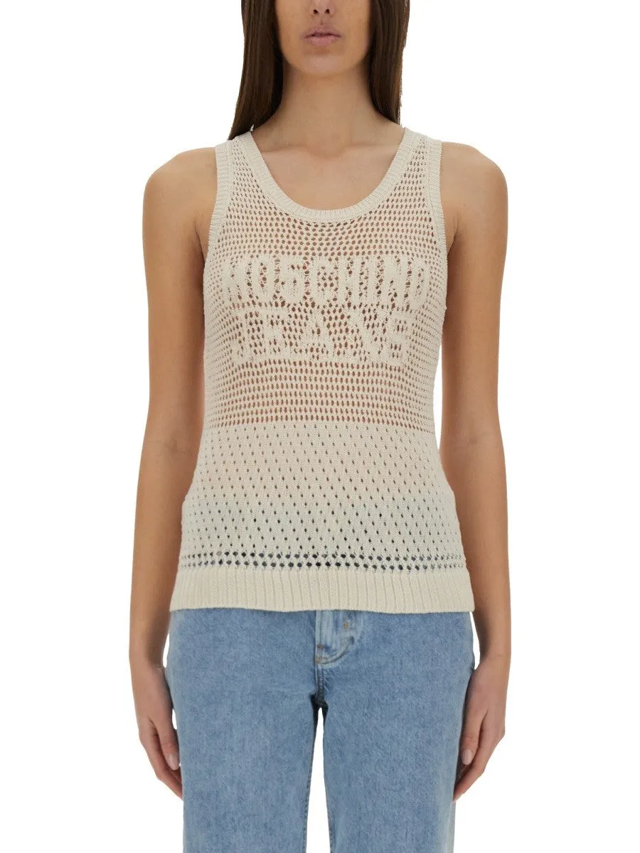 MOSCHINO JEANS MESH TOP WITH LOGO sold by Siebentaschen