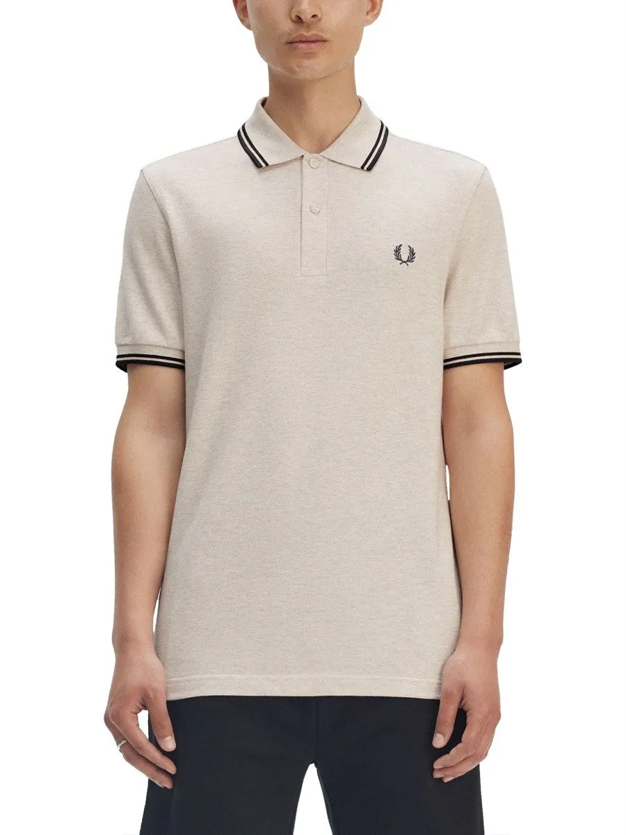 FRED PERRY COTTON PIQUE POLO SHIRT WITH DOUBLE STRIPE sold by Siebentaschen