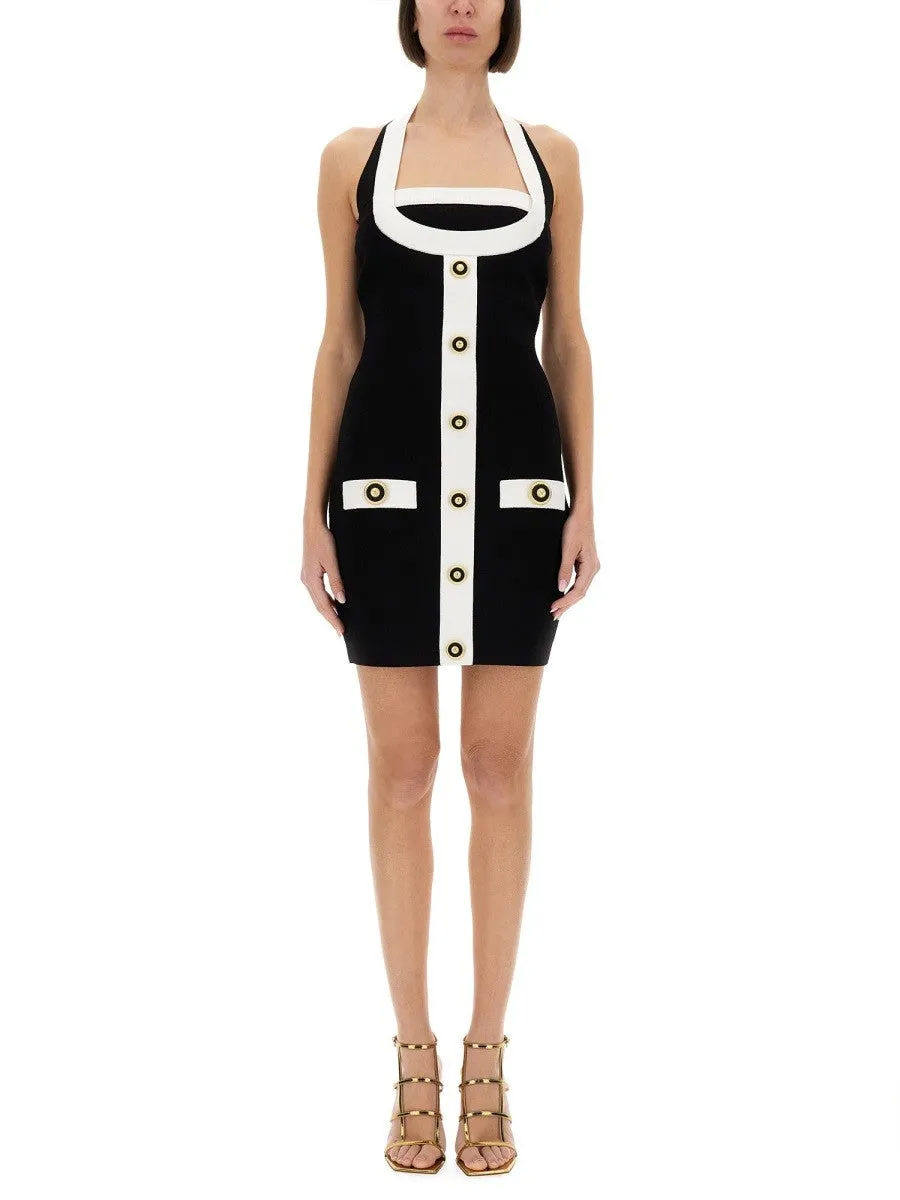 Balmain TWO-TONE DRESS WITH OPEN BACK sold by Siebentaschen