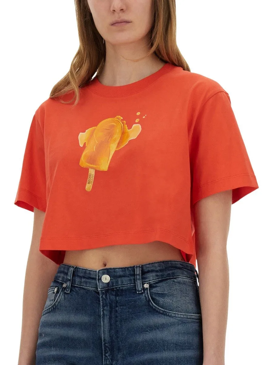 MOSCHINO JEANS ICE-CREAM PRINT CROPPED T-SHIRT sold by Siebentaschen product image thumbnail 4