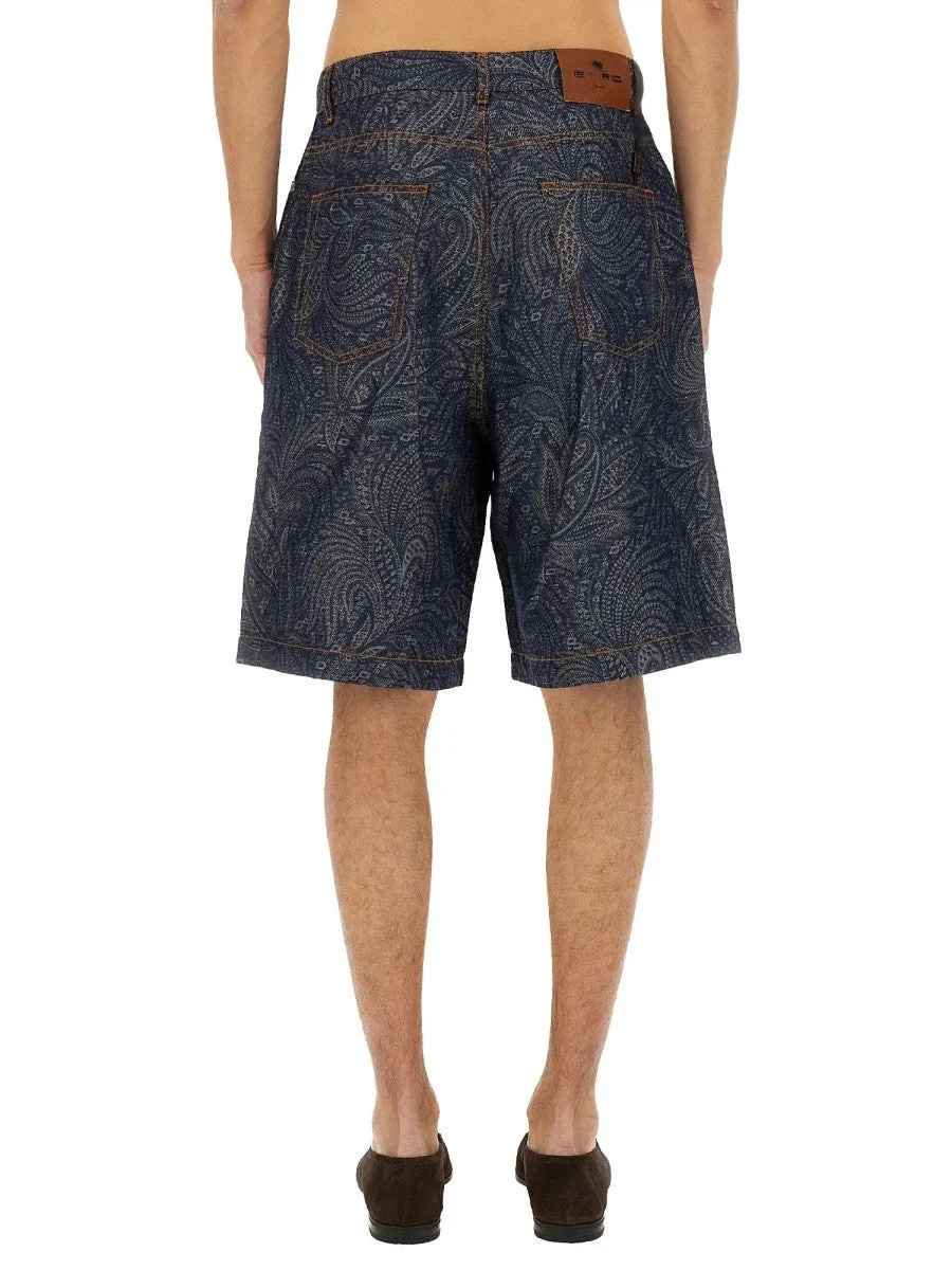Etro JACQUARD DENIM BERMUDA SHORTS sold by Siebentaschen product image thumbnail 3
