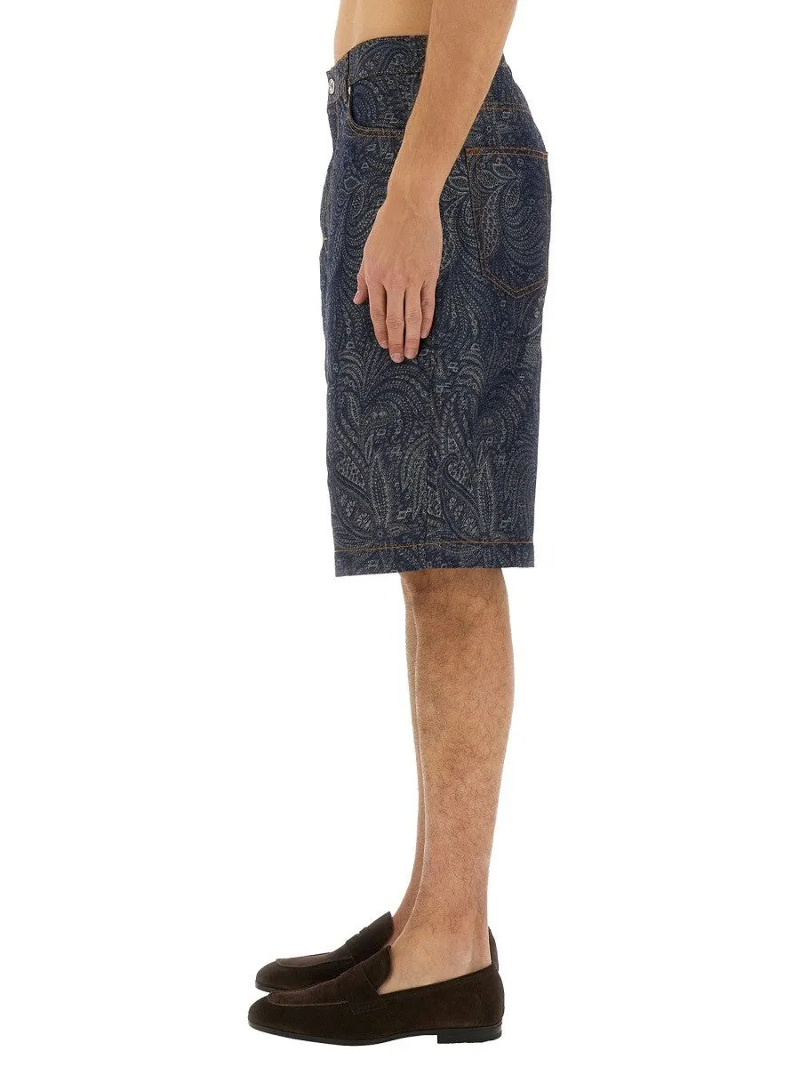 Etro JACQUARD DENIM BERMUDA SHORTS sold by Siebentaschen product image thumbnail 4
