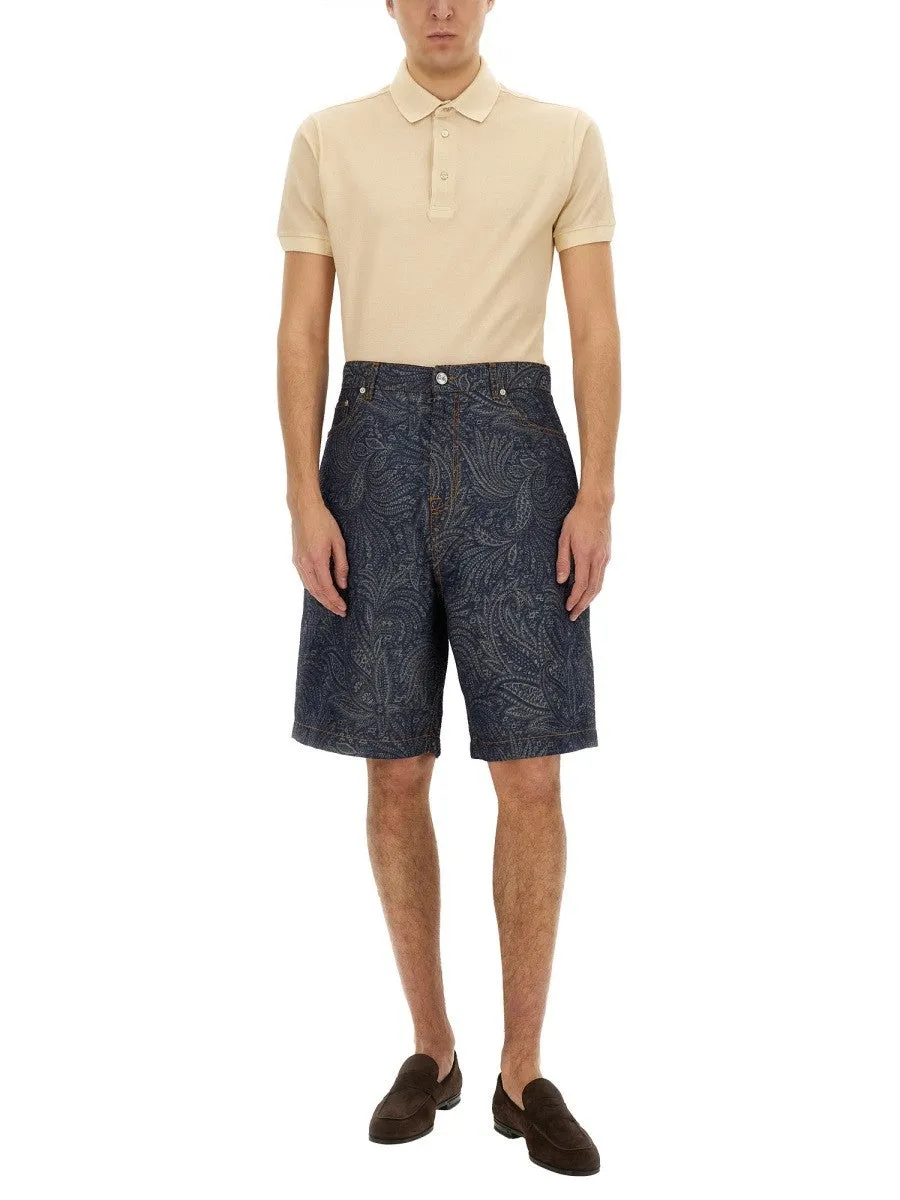 Etro JACQUARD DENIM BERMUDA SHORTS sold by Siebentaschen product image thumbnail 2