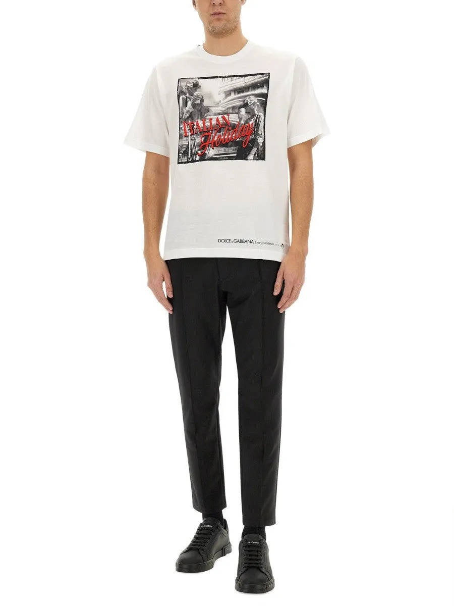 Dolce & Gabbana COTTON T-SHIRT WITH "ITALIAN HOLIDAY" PRINT sold by Siebentaschen product image thumbnail 2