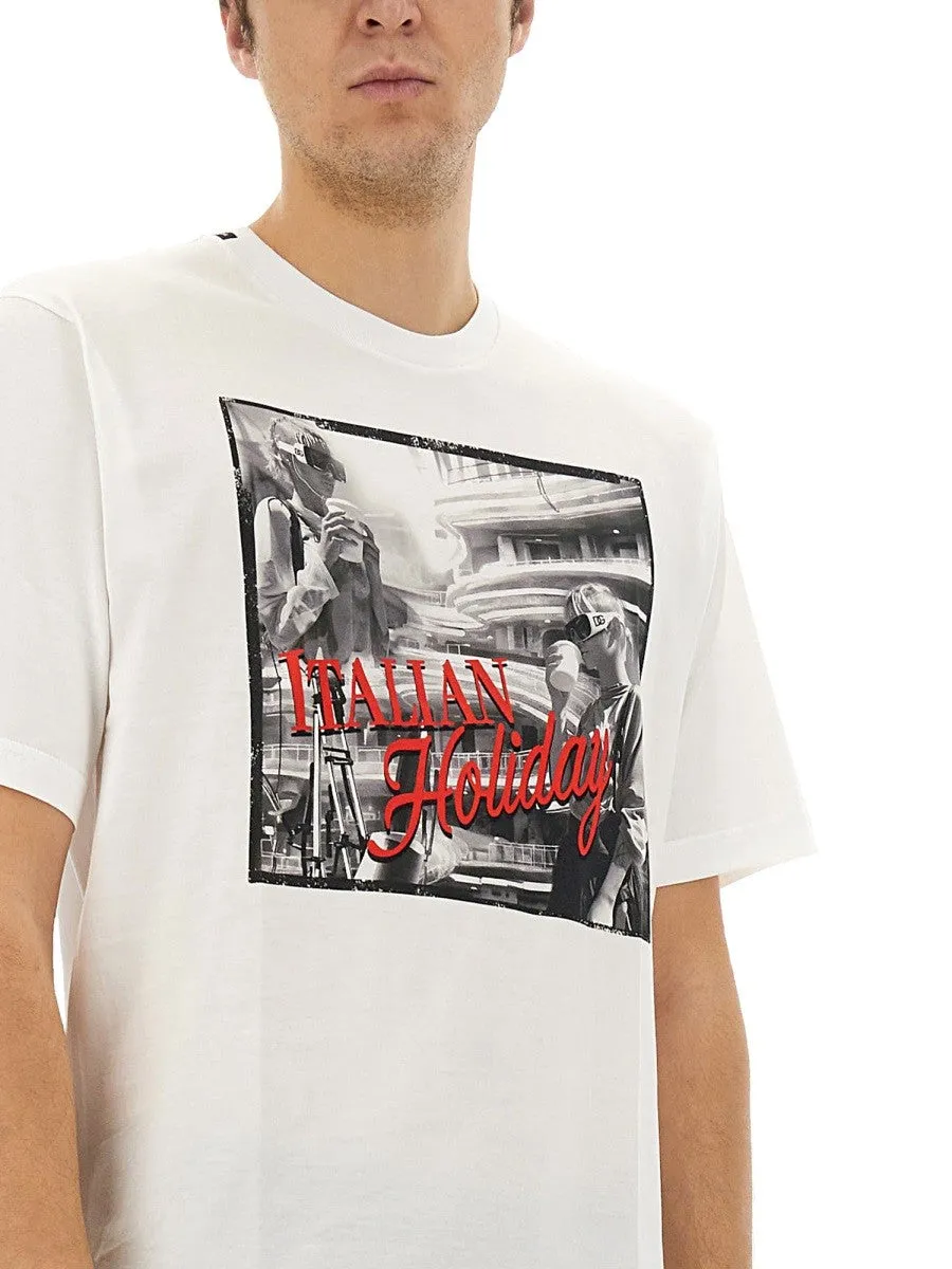 Dolce & Gabbana COTTON T-SHIRT WITH "ITALIAN HOLIDAY" PRINT sold by Siebentaschen product image thumbnail 4