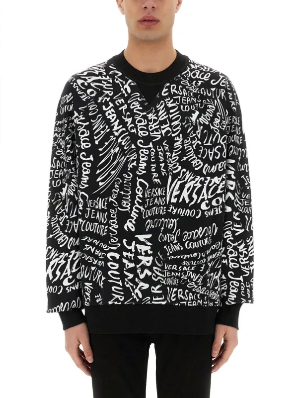 Versace Jeans Couture SWEATSHIRT WITH LOGOMANIA PRINT sold by Siebentaschen