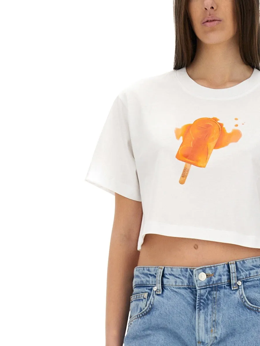 MOSCHINO JEANS ICE-CREAM PRINT CROPPED T-SHIRT sold by Siebentaschen product image thumbnail 4