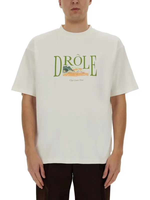 Drole De Monsieur TENNIS COURT PRINT T-SHIRT sold by Siebentaschen