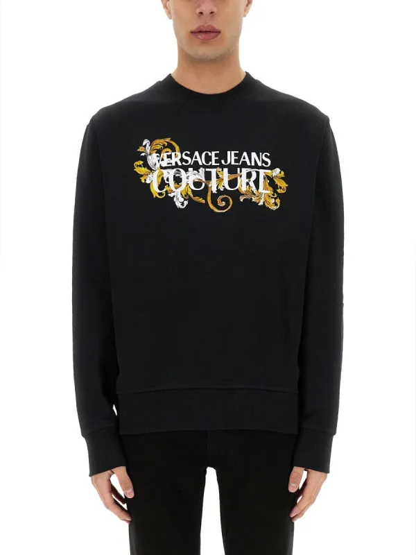 Versace Jeans Couture SWEATSHIRT WITH BAROQUE OUTLINE LOGO sold by Siebentaschen
