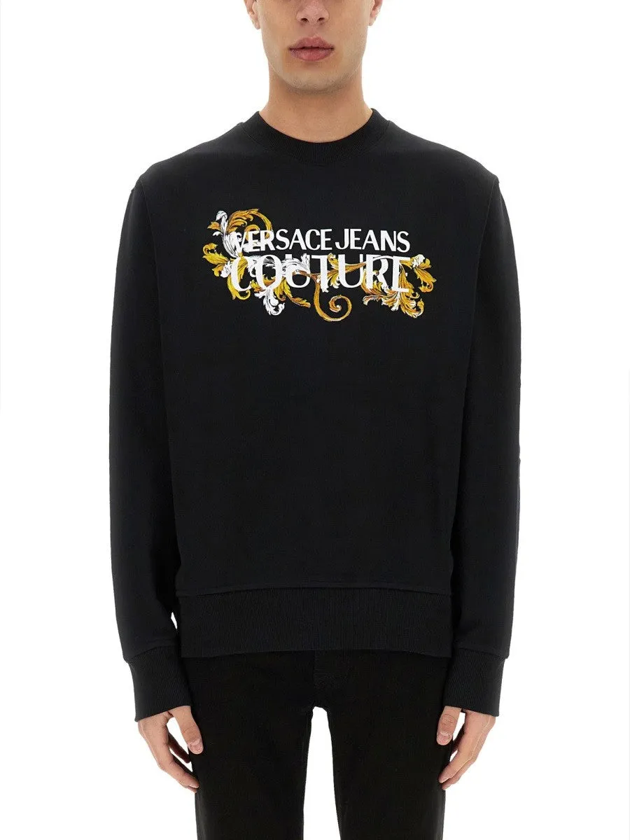 Versace Jeans Couture SWEATSHIRT WITH BAROQUE OUTLINE LOGO sold by Siebentaschen