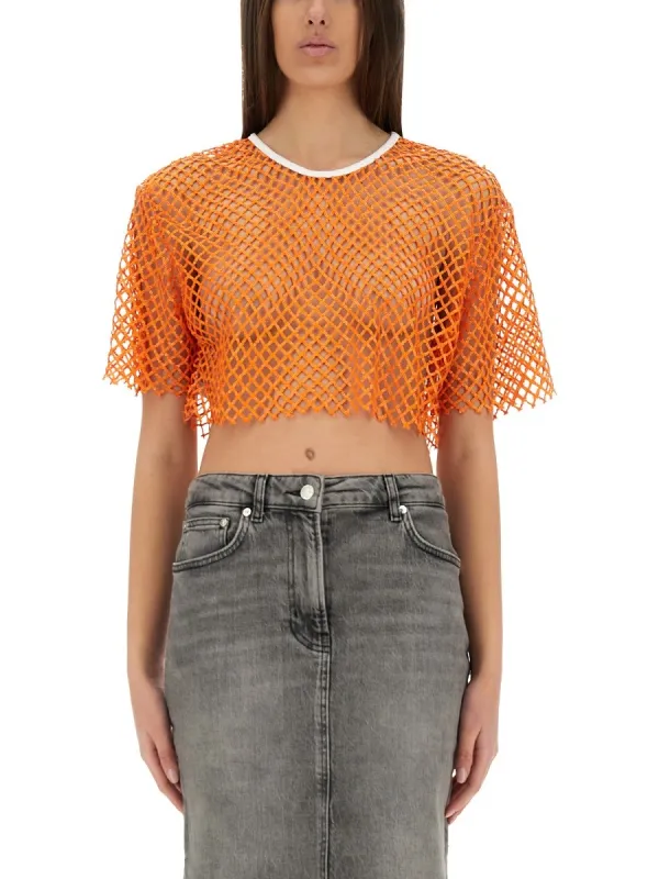 MOSCHINO JEANS CROPPED MESH TOP sold by Siebentaschen