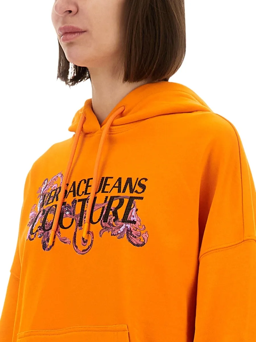 Versace Jeans Couture HOODIE WITH LOGO AND CRYSTALS sold by Siebentaschen product image thumbnail 4