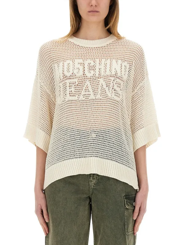 MOSCHINO JEANS MESH SHIRT WITH LOGO sold by Siebentaschen