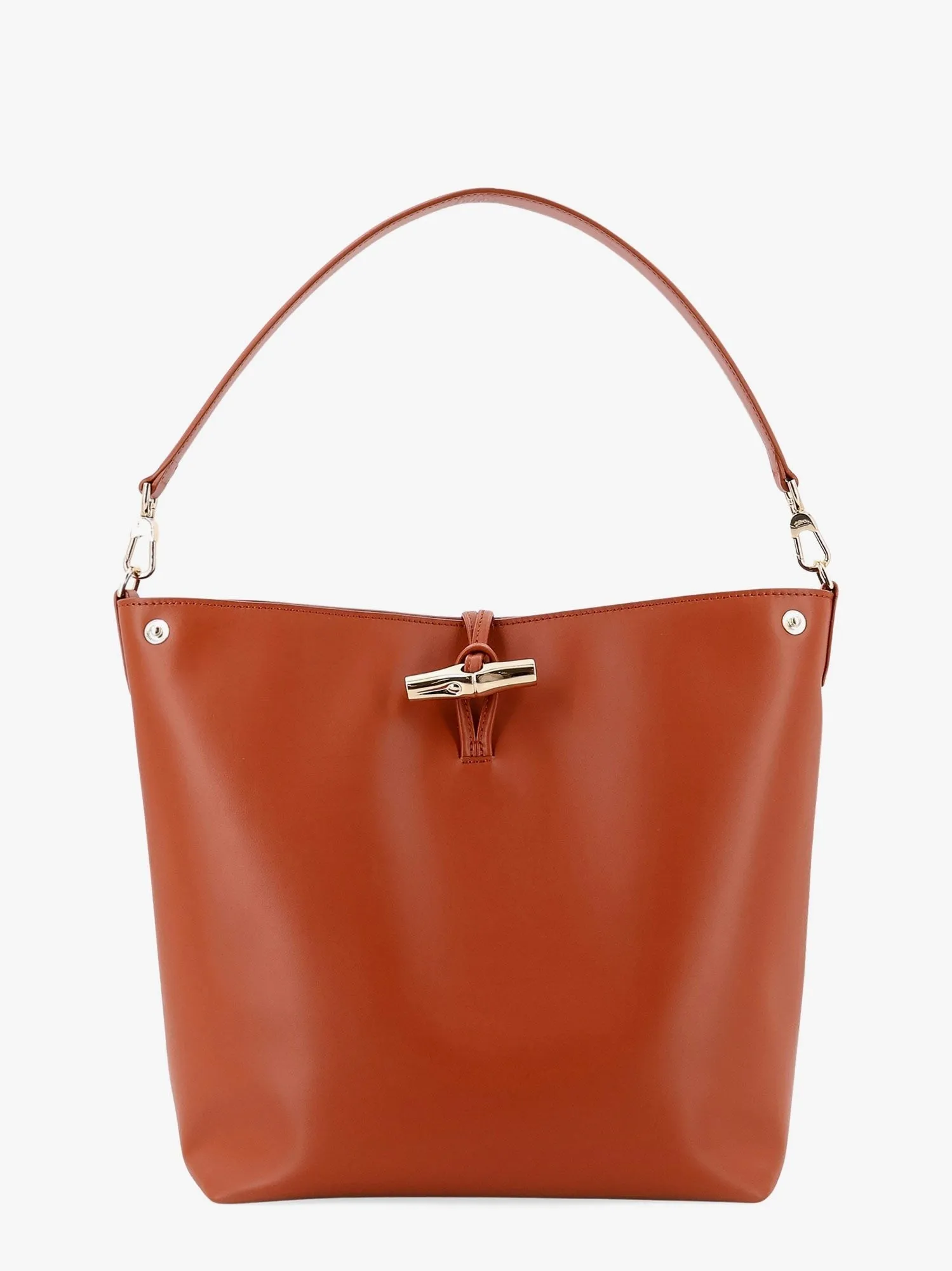 LONGCHAMP PARIS Le roseau m leather bucket bag with bamboo hook sold by Siebentaschen