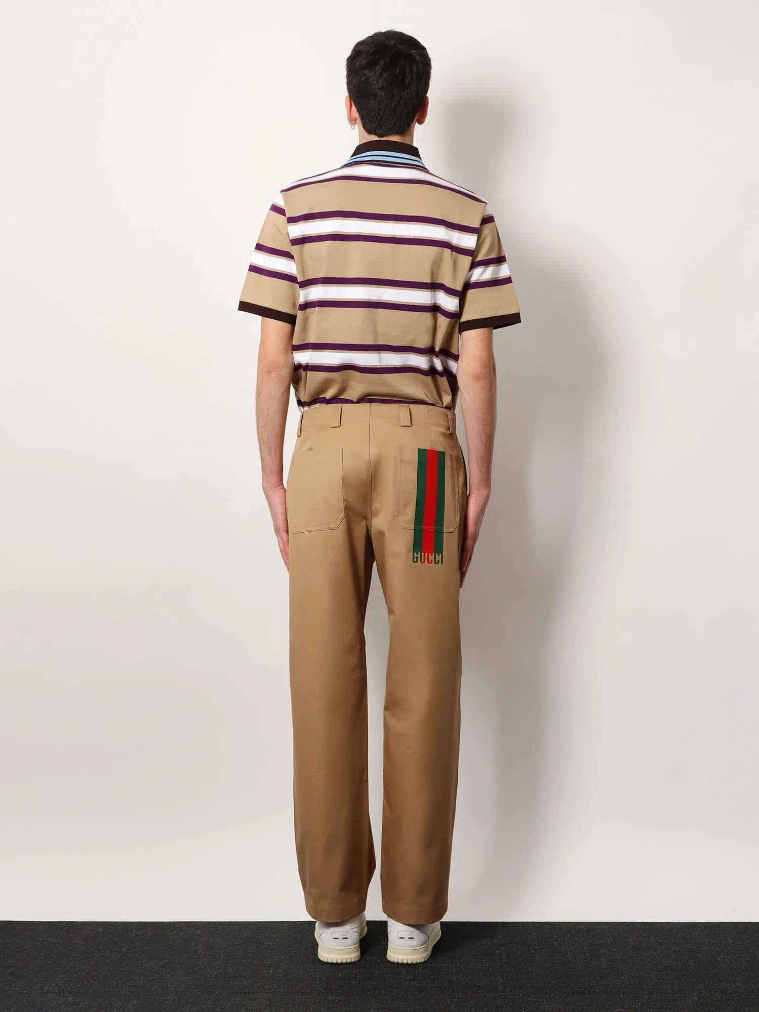 Gucci Cotton trouser with web detail sold by Siebentaschen product image thumbnail 3