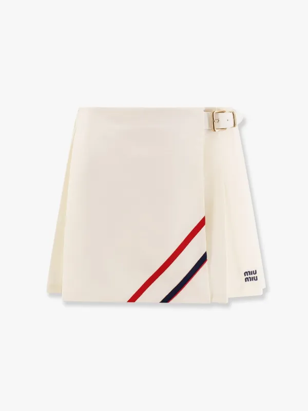 Miu Miu Plissé wool and mohair skirt made by Miu Miu