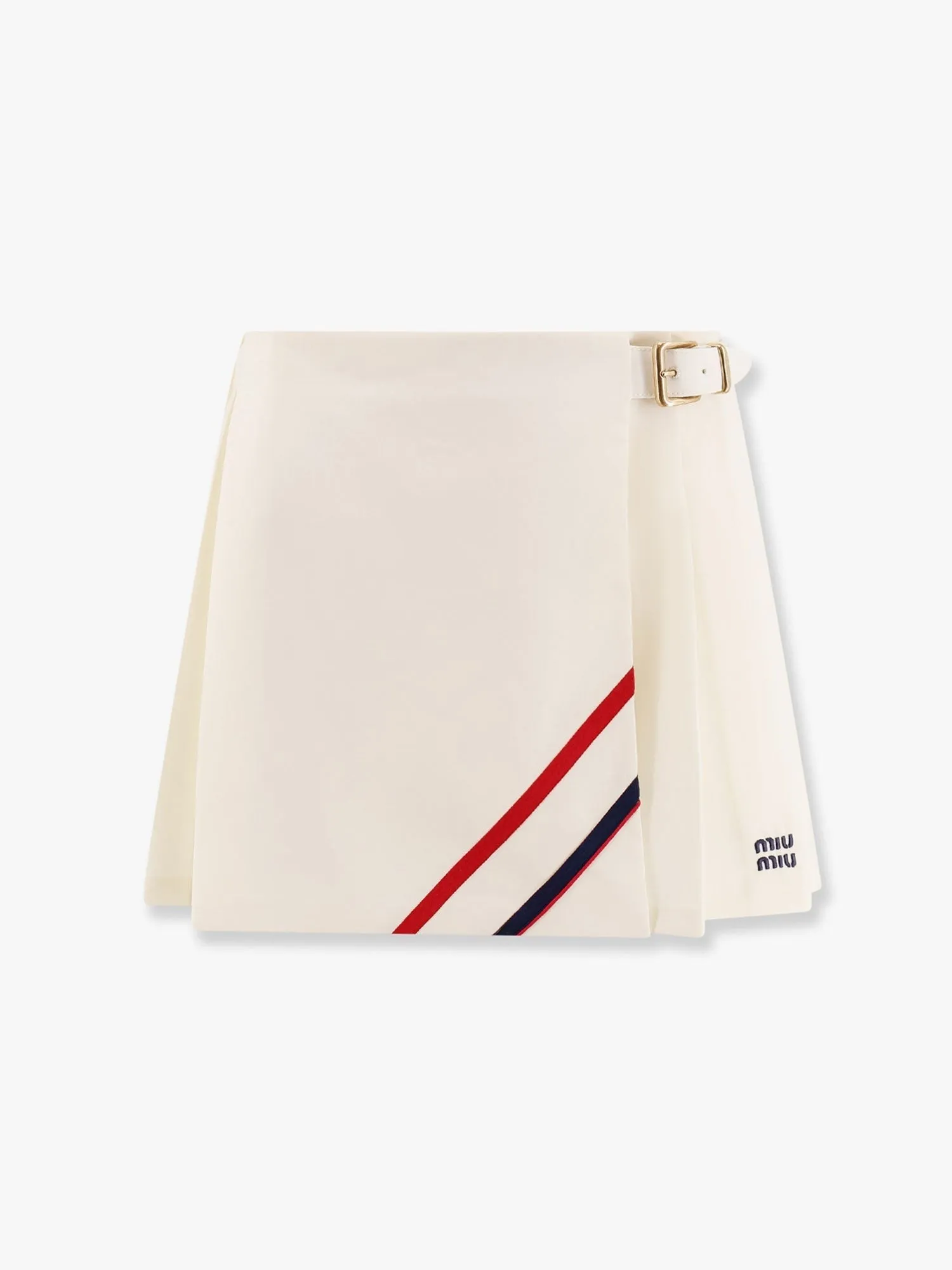 Miu Miu Plissé wool and mohair skirt sold by Siebentaschen