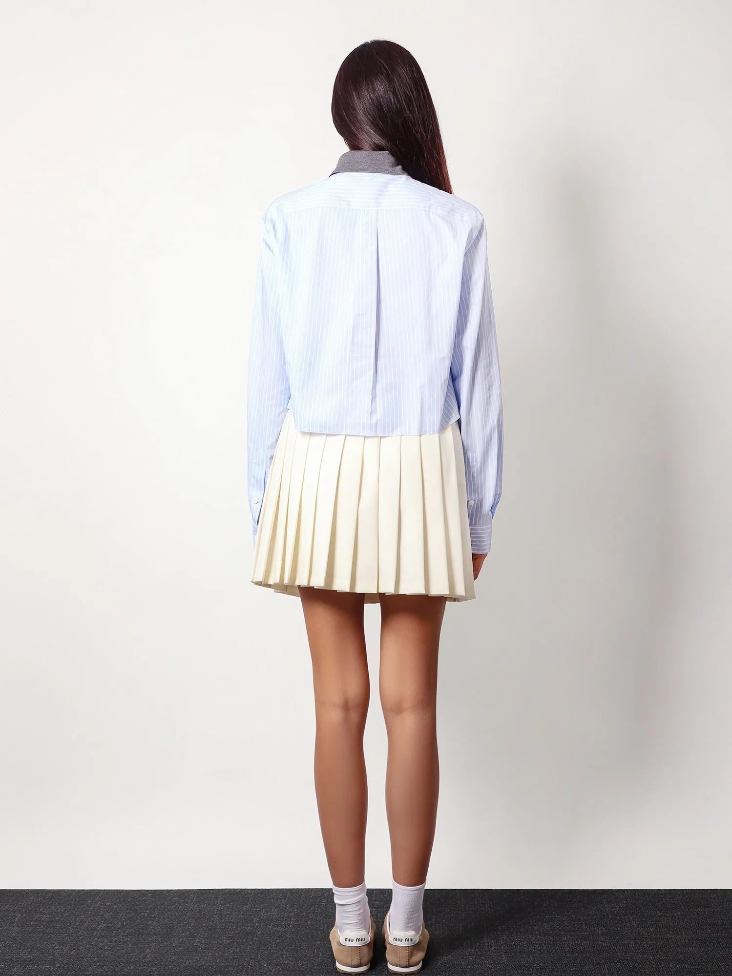 Miu Miu Plissé wool and mohair skirt sold by Siebentaschen product image thumbnail 3