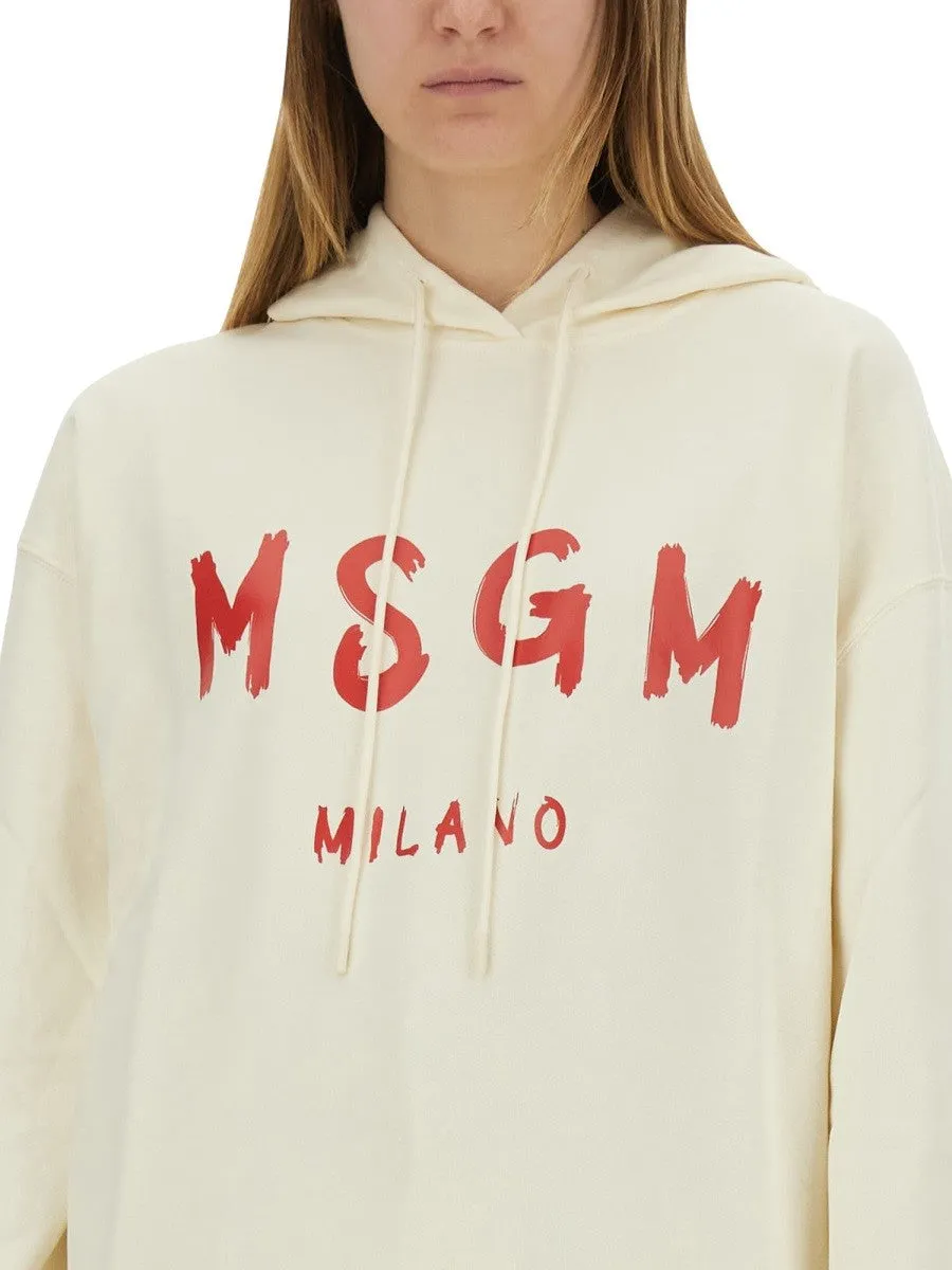 msgm SWEATSHIRT WITH BRUSHED LOGO sold by Siebentaschen product image thumbnail 4
