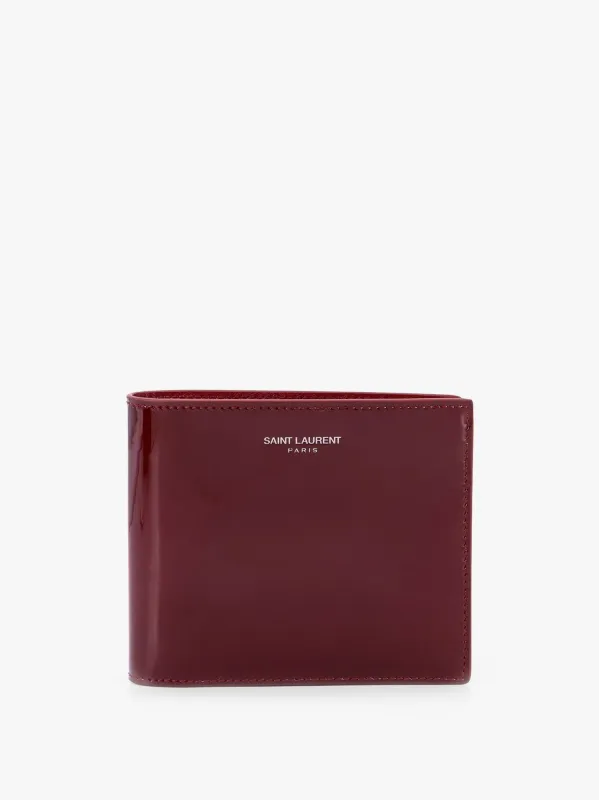 Saint Laurent Patent leather wallet with engraved logo on the front made by Siebentaschen