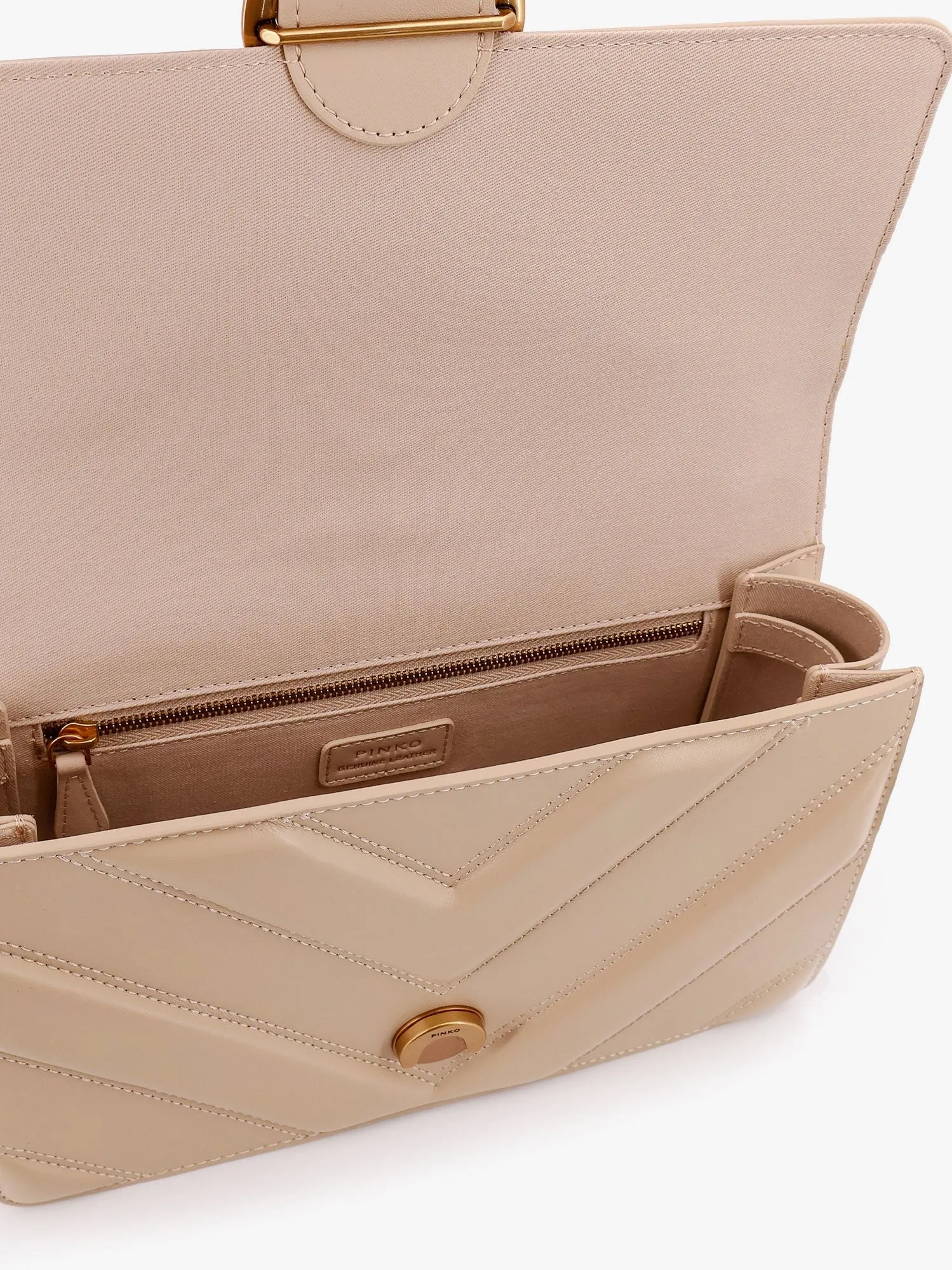 Pinko Love one classic matelassé leather shoulder bag with love birds buckle sold by Siebentaschen product image thumbnail 5