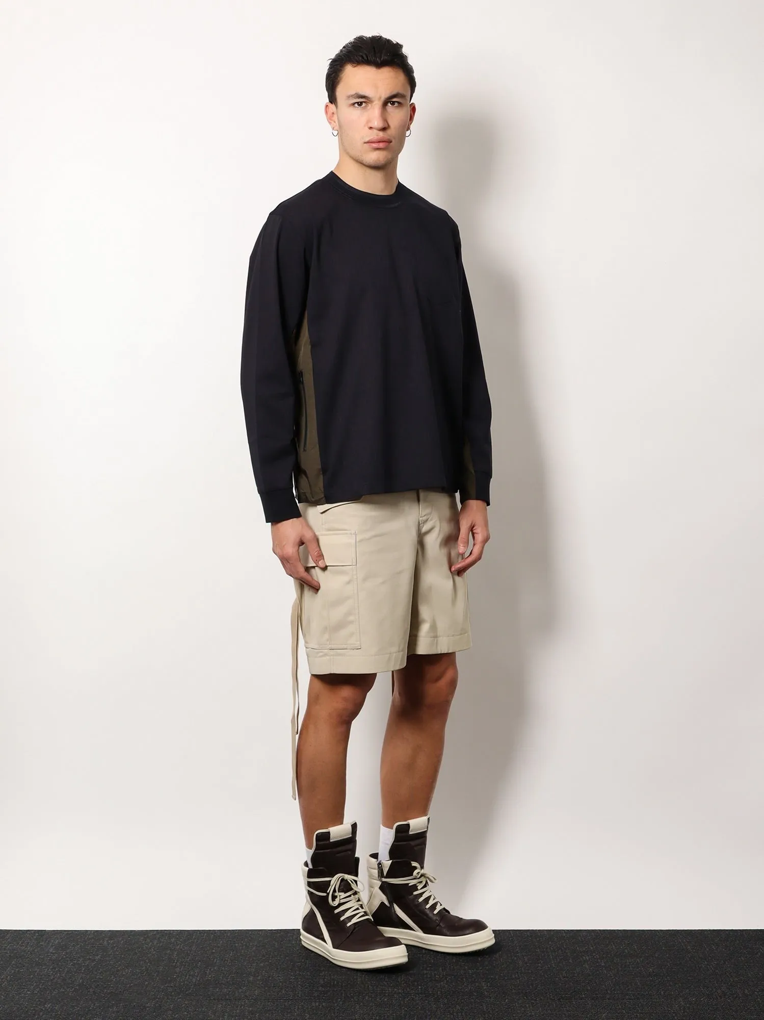 SACAI Cotton t-shirt with nylon insert sold by Siebentaschen product image thumbnail 2