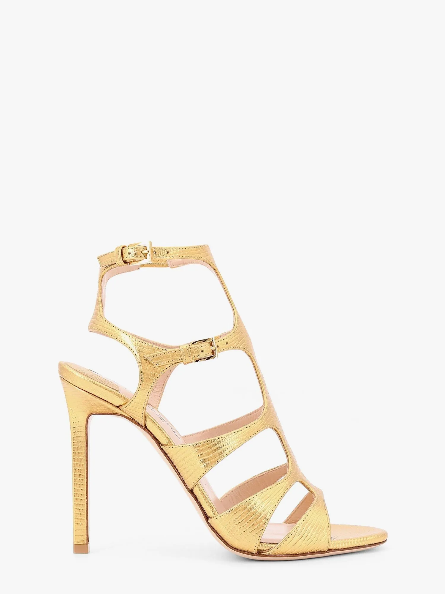 TOM FORD Laminated leather sandals with croco print sold by Siebentaschen