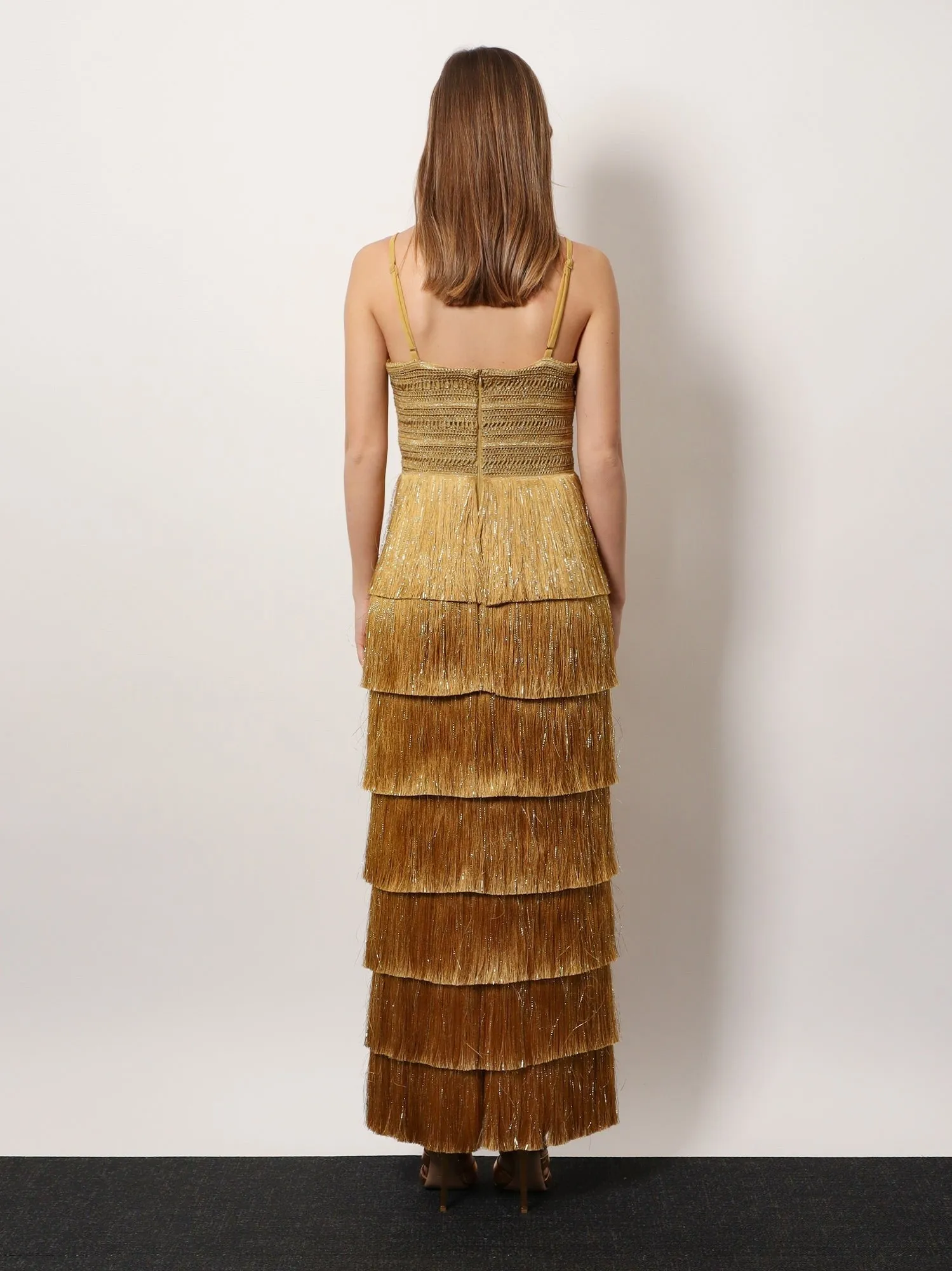 PATBO Long dress with embroidered courset and fringes sold by Siebentaschen product image thumbnail 3