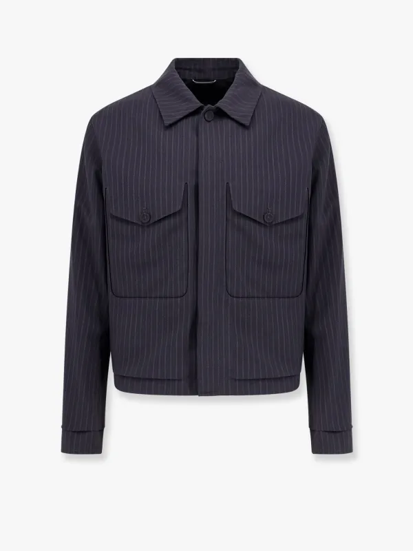Dior Striped wool blazer with semi-french collar sold by Siebentaschen