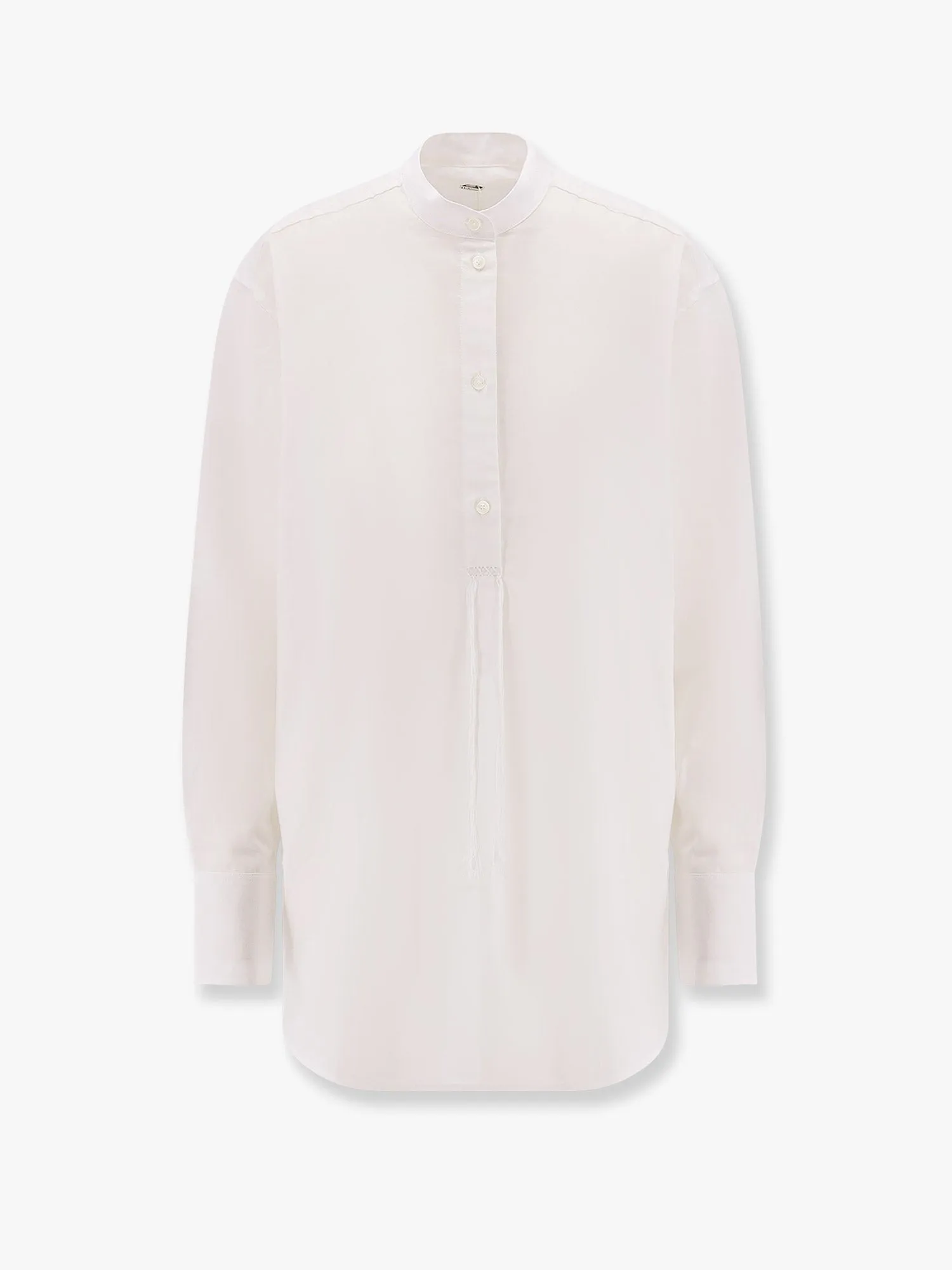 TOTEME Stand collar organic cotton shirt sold by Siebentaschen