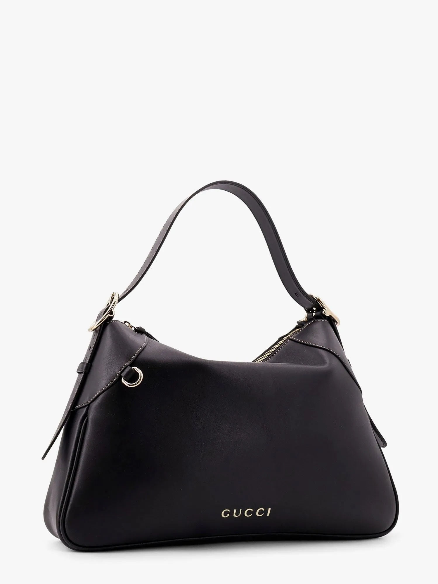 Gucci GG Emblem leather shoulder bag with frontal logo sold by Siebentaschen product image thumbnail 3