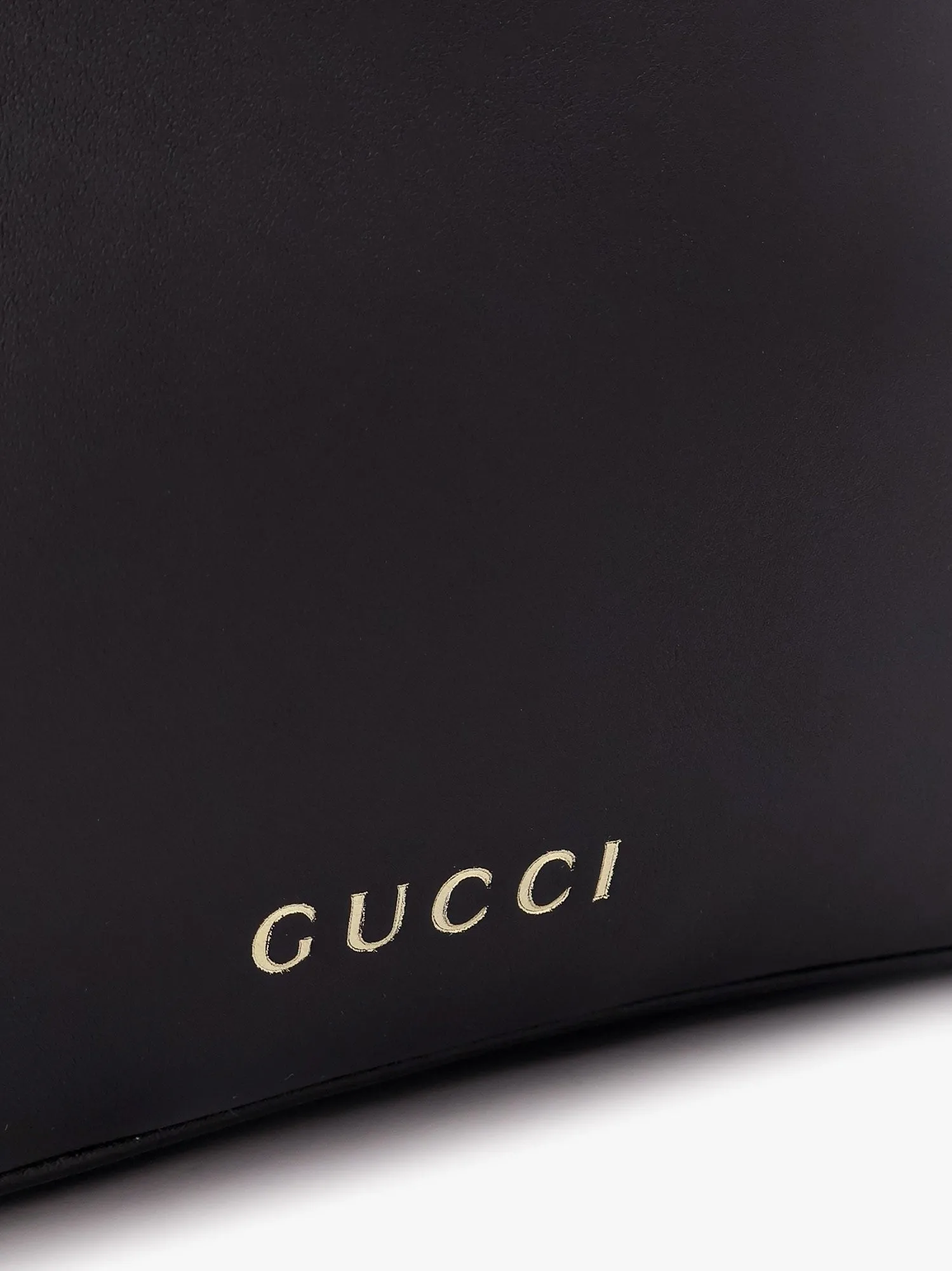 Gucci GG Emblem leather shoulder bag with frontal logo sold by Siebentaschen product image thumbnail 5