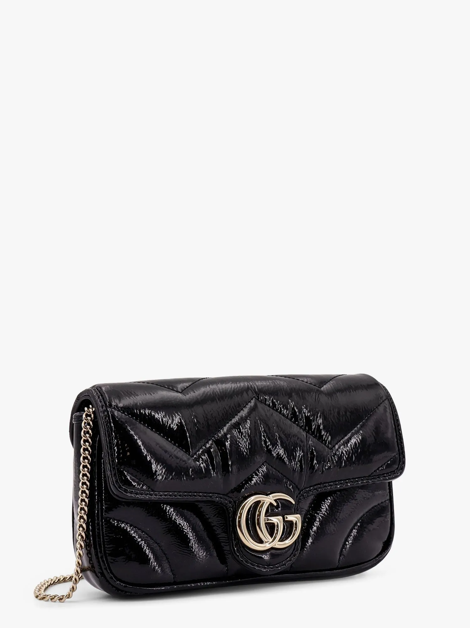 Gucci Gg marmont patent leather shoulder bag with frontal gg logo sold by Siebentaschen product image thumbnail 4