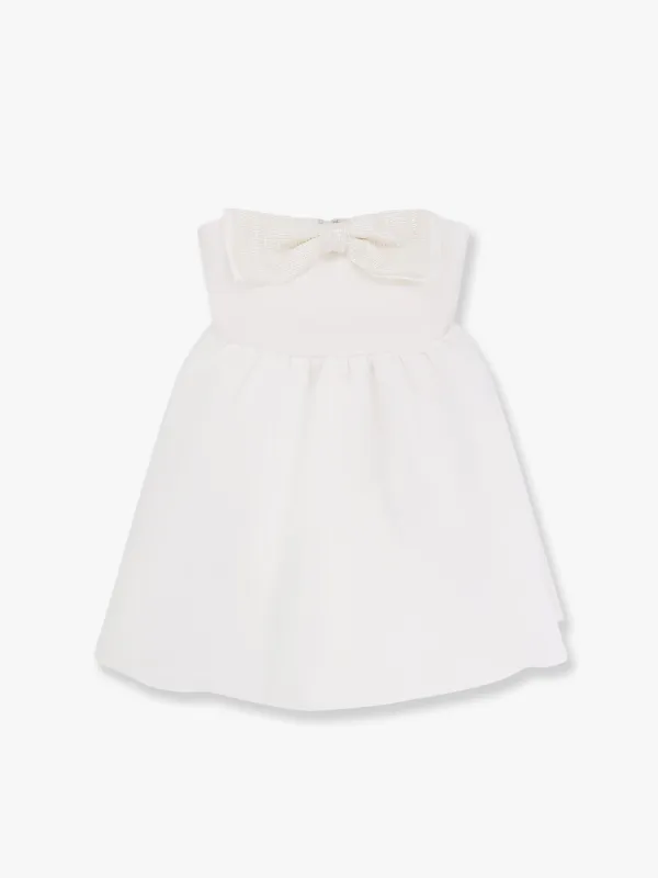 SELF PORTRAIT Taffeta décolleté dress with bow sold by Siebentaschen