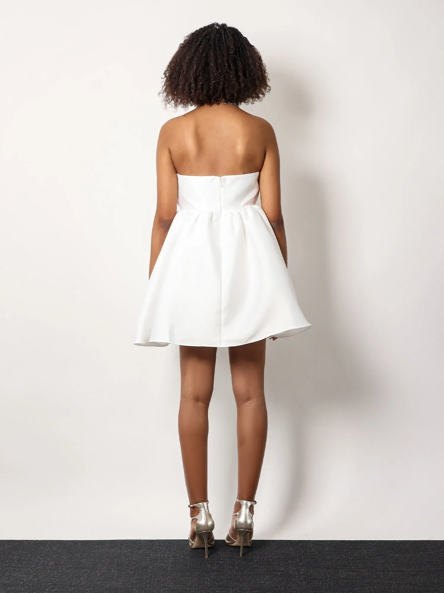 SELF PORTRAIT Taffeta décolleté dress with bow sold by Siebentaschen product image thumbnail 3