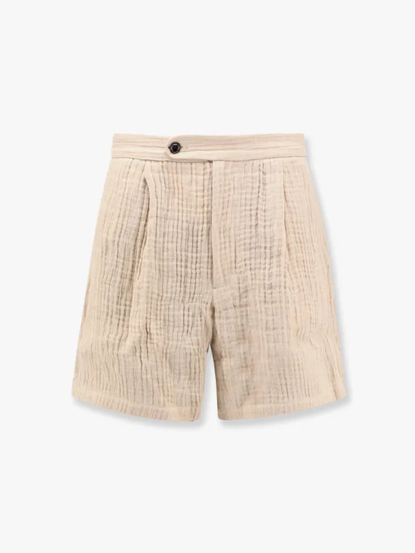 TONYWACK Double weave linen bermuda shorts sold by Siebentaschen