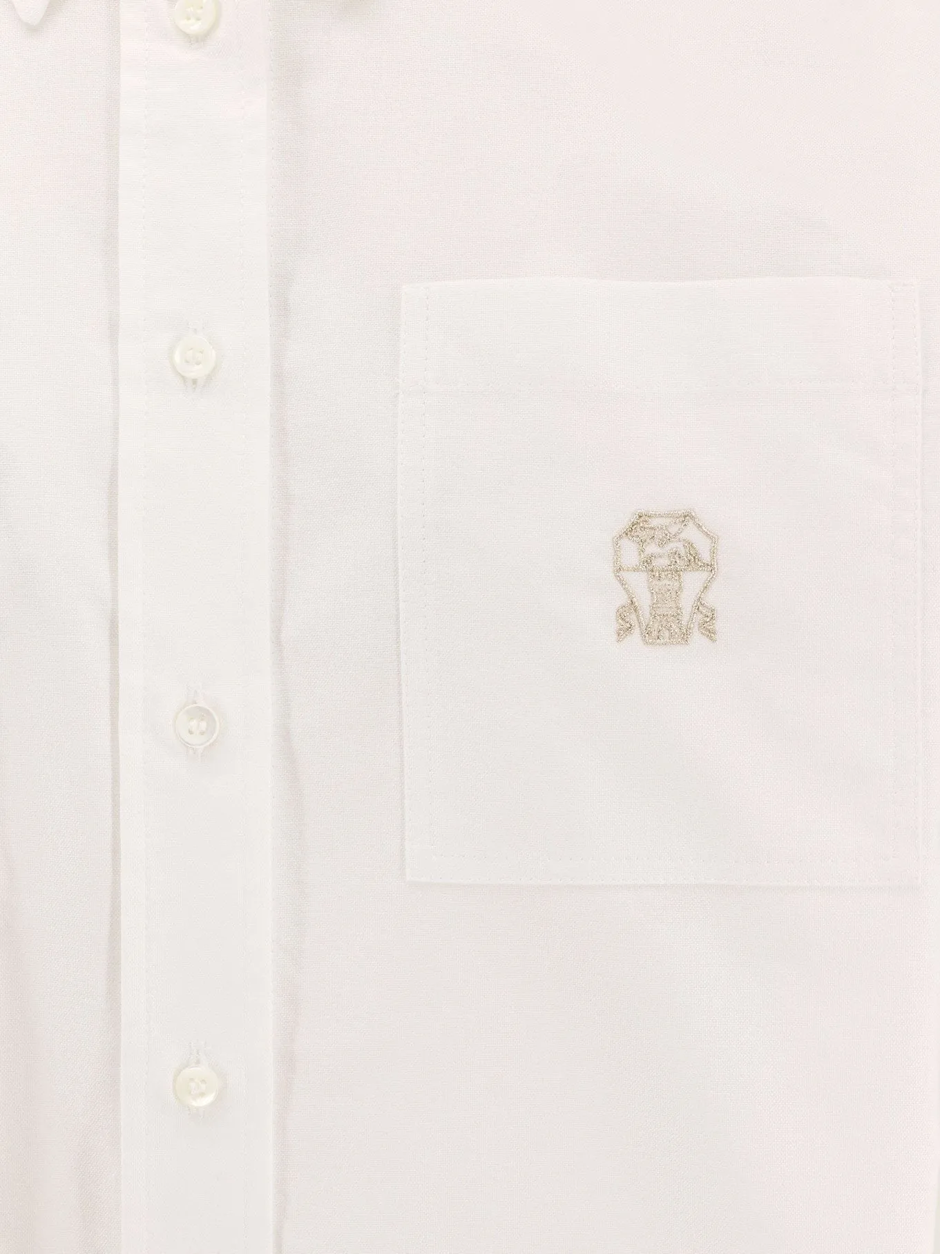 Brunello Cucinelli Cotton shirt with logo embroidery sold by Siebentaschen product image thumbnail 3