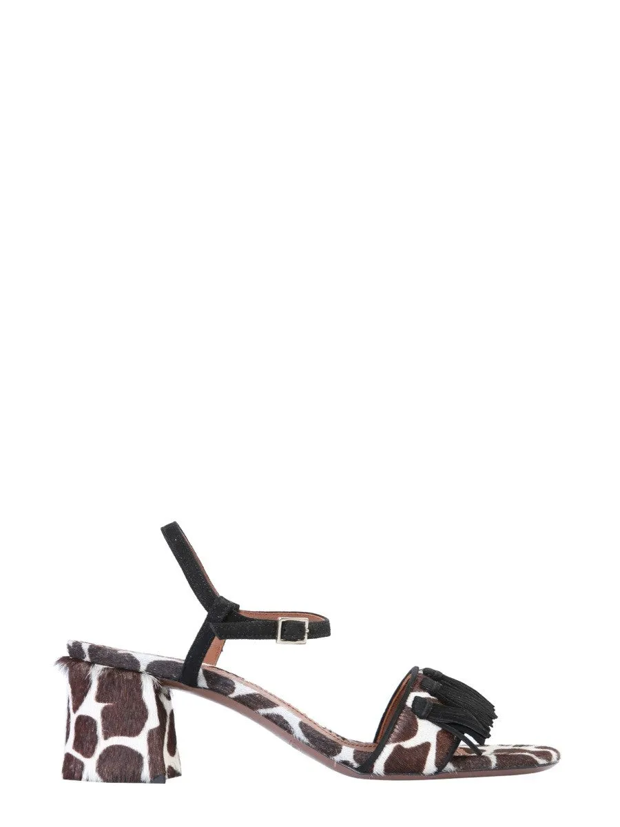 L'AUTRE CHOSE SANDALS WITH ANIMAL PRINT sold by Siebentaschen