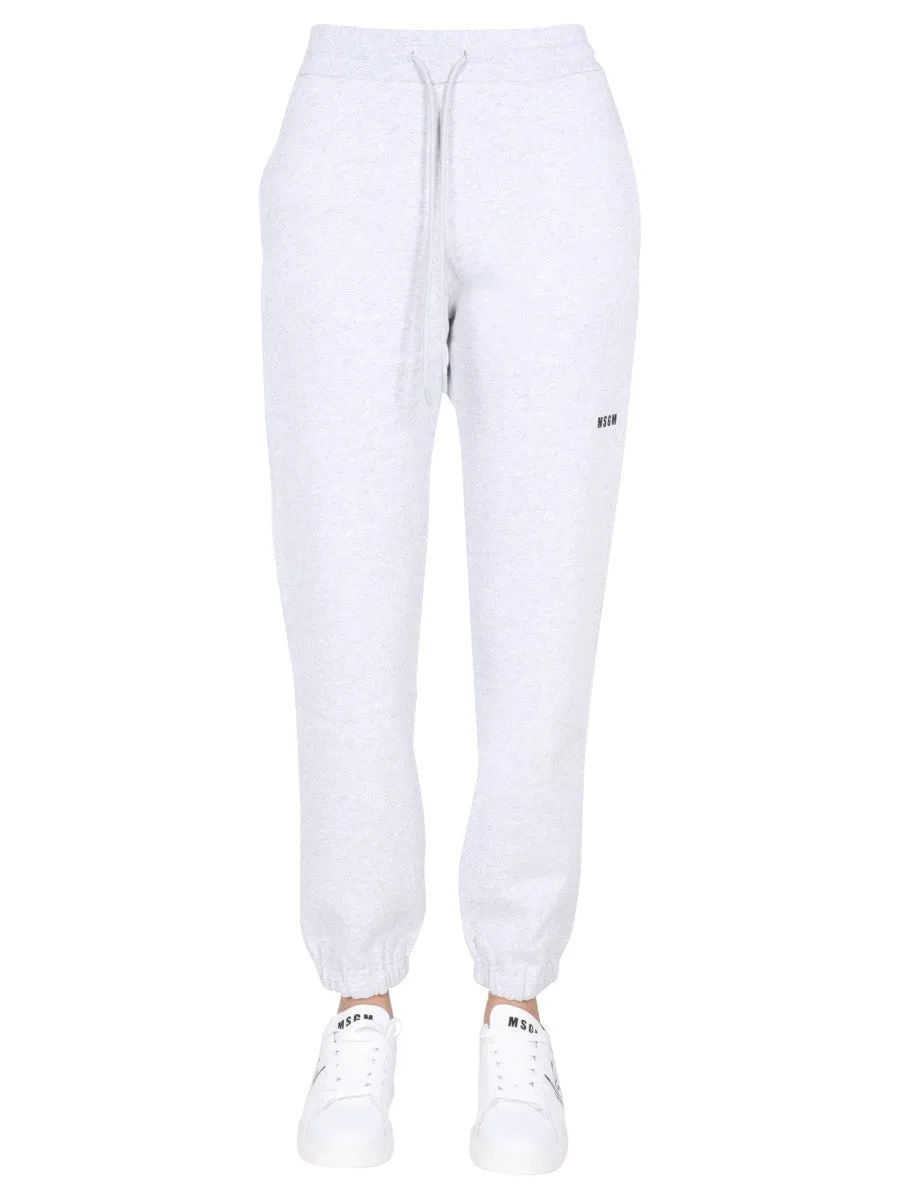 msgm JOGGING PANTS WITH LOGO PRINT sold by Siebentaschen