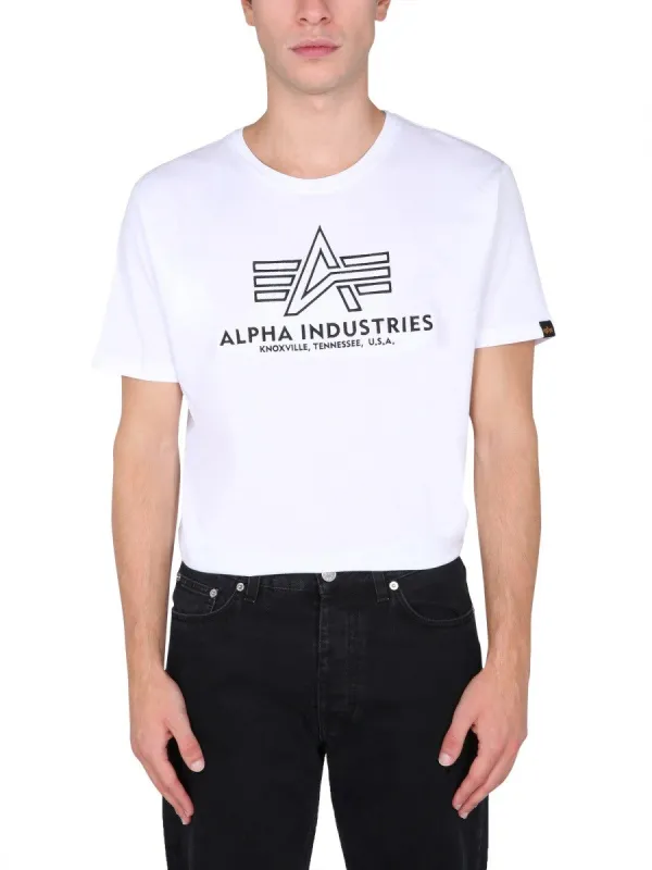 ALPHA INDUSTRIES T-SHIRT WITH EMBROIDERED LOGO sold by Siebentaschen