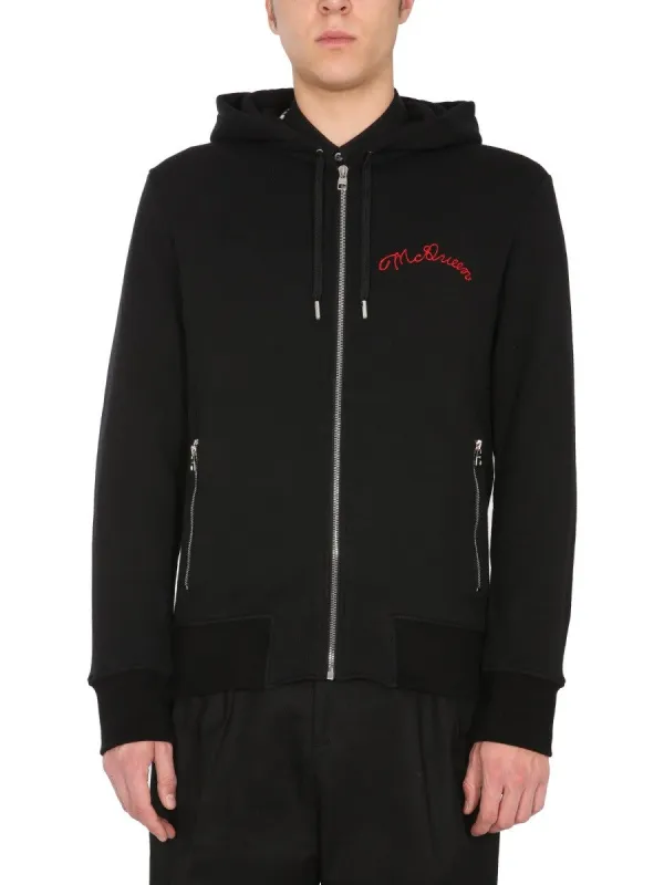 Alexander Mcqueen HOODED SWEATSHIRT WITH ZIP made by Alexander McQueen
