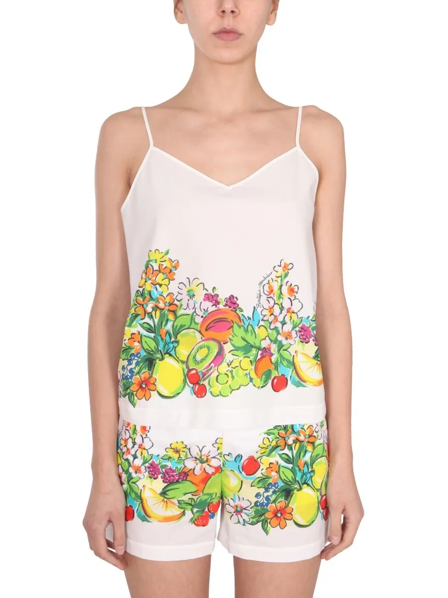 Boutique Moschino FLOWER AND FRUIT PRINT TOP sold by Siebentaschen