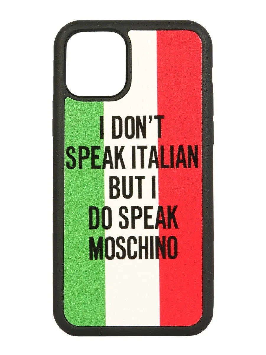 Moschino IPHONE 11 PRO ITALIAN SLOGAN COVER sold by Siebentaschen
