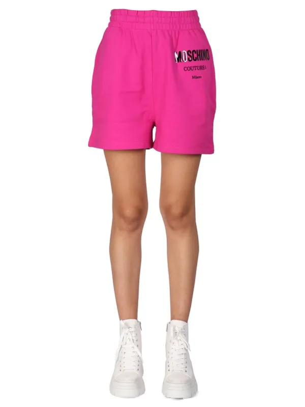 Moschino SHORTS WITH VINYL LOGO sold by Siebentaschen